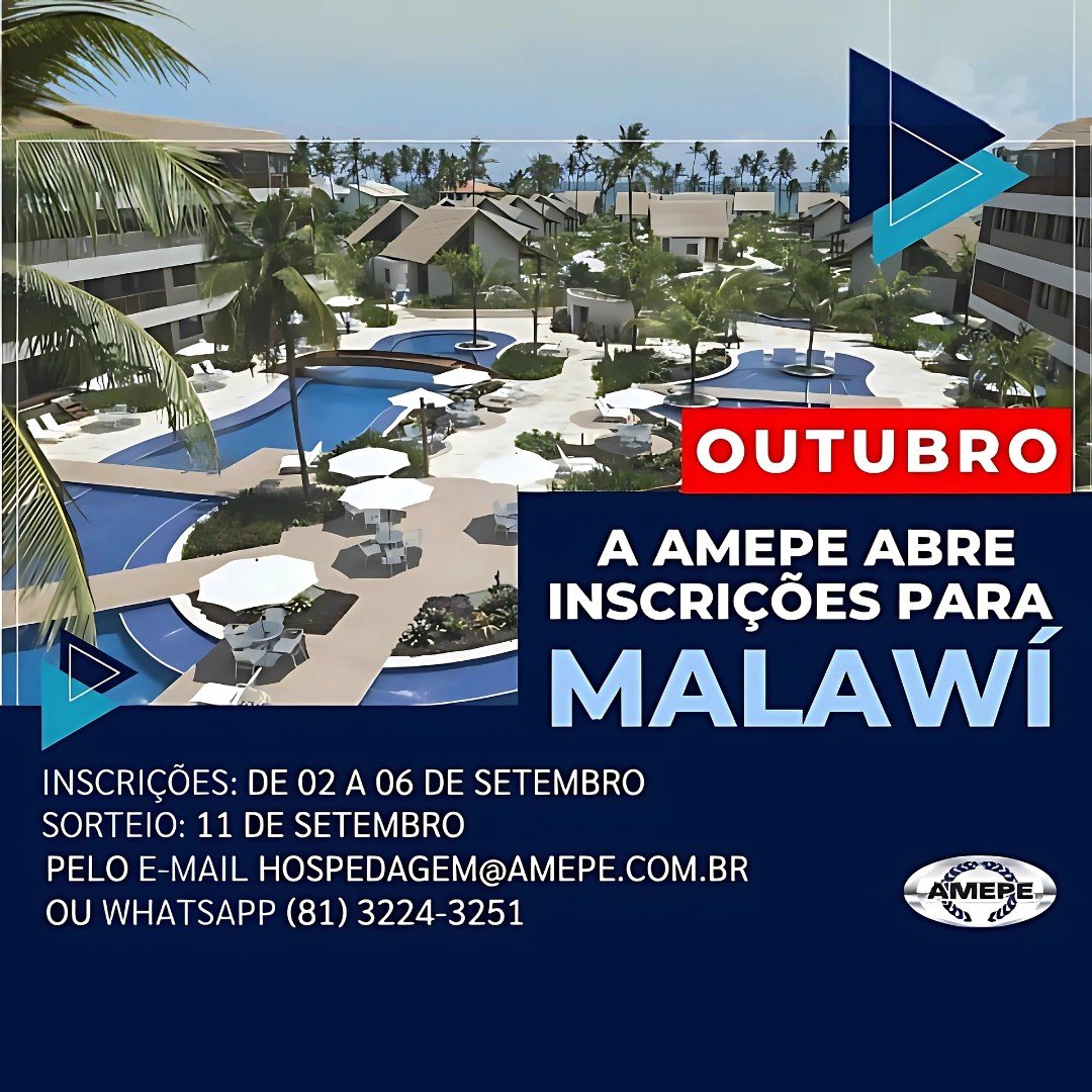 imagem de capa - Inscrições para hospedagem em Muro Alto no mês de OUTUBRO começam nesta segunda-feira (2)