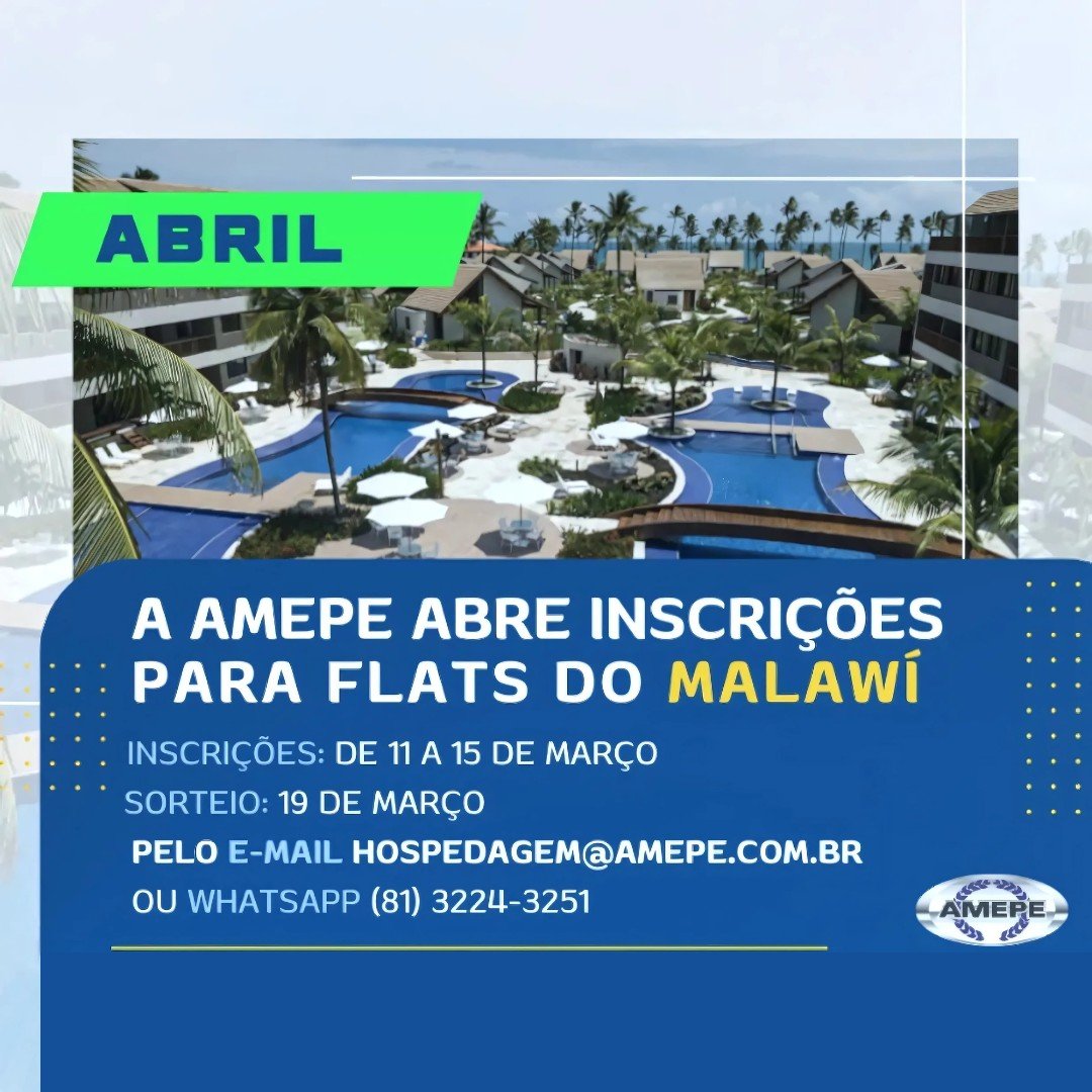 Imagem de capa - Começam nesta terça-feira (11) as inscrições para hospedagem nos flats de Muro Alto no mês de ABRIL