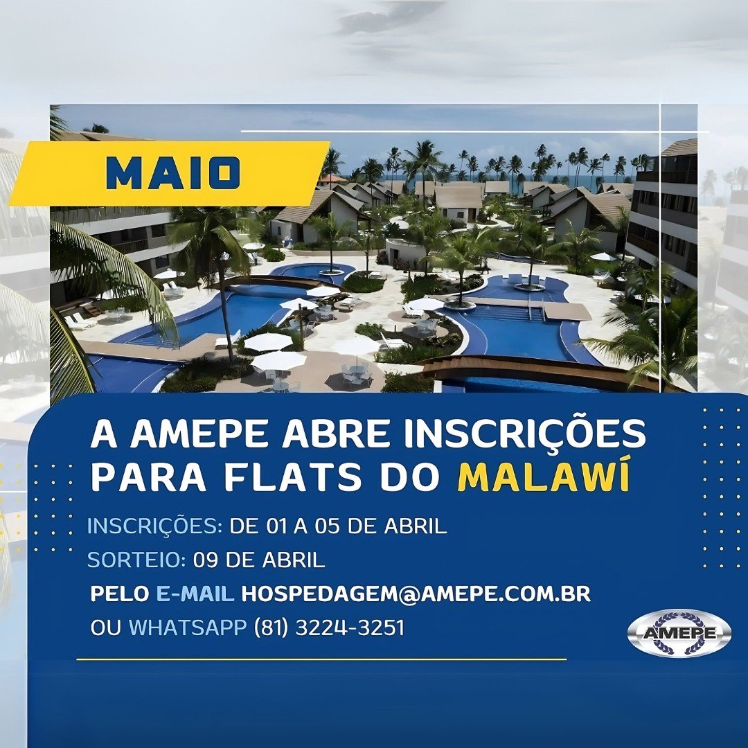 Imagem de Capa - Começam nesta terça-feira (1º) as inscrições para hospedagem nos flats de Muro Alto no mês de MAIO