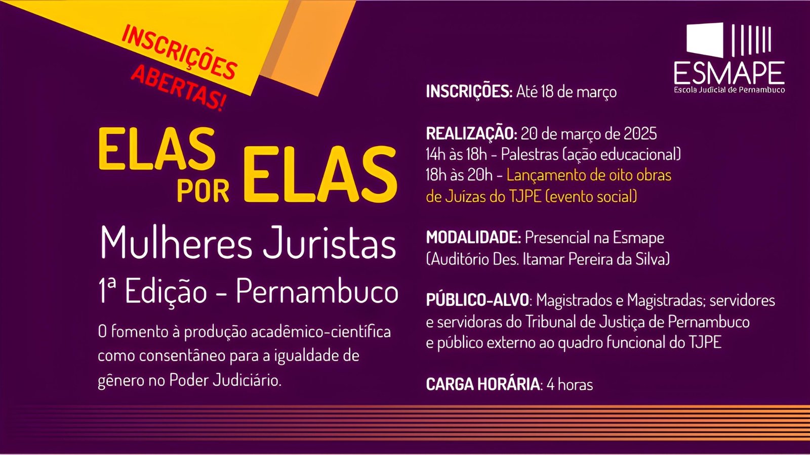 Imagem de Capa - Em homenagem ao Mês Internacional da Mulher, Esmape lança obras acadêmicas de juízas do TJPE