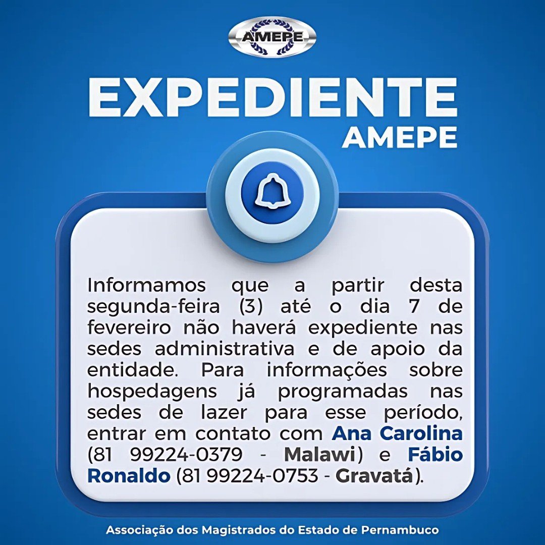 Imagem de capa - Confira o funcionamento da AMEPE durante o Carnaval