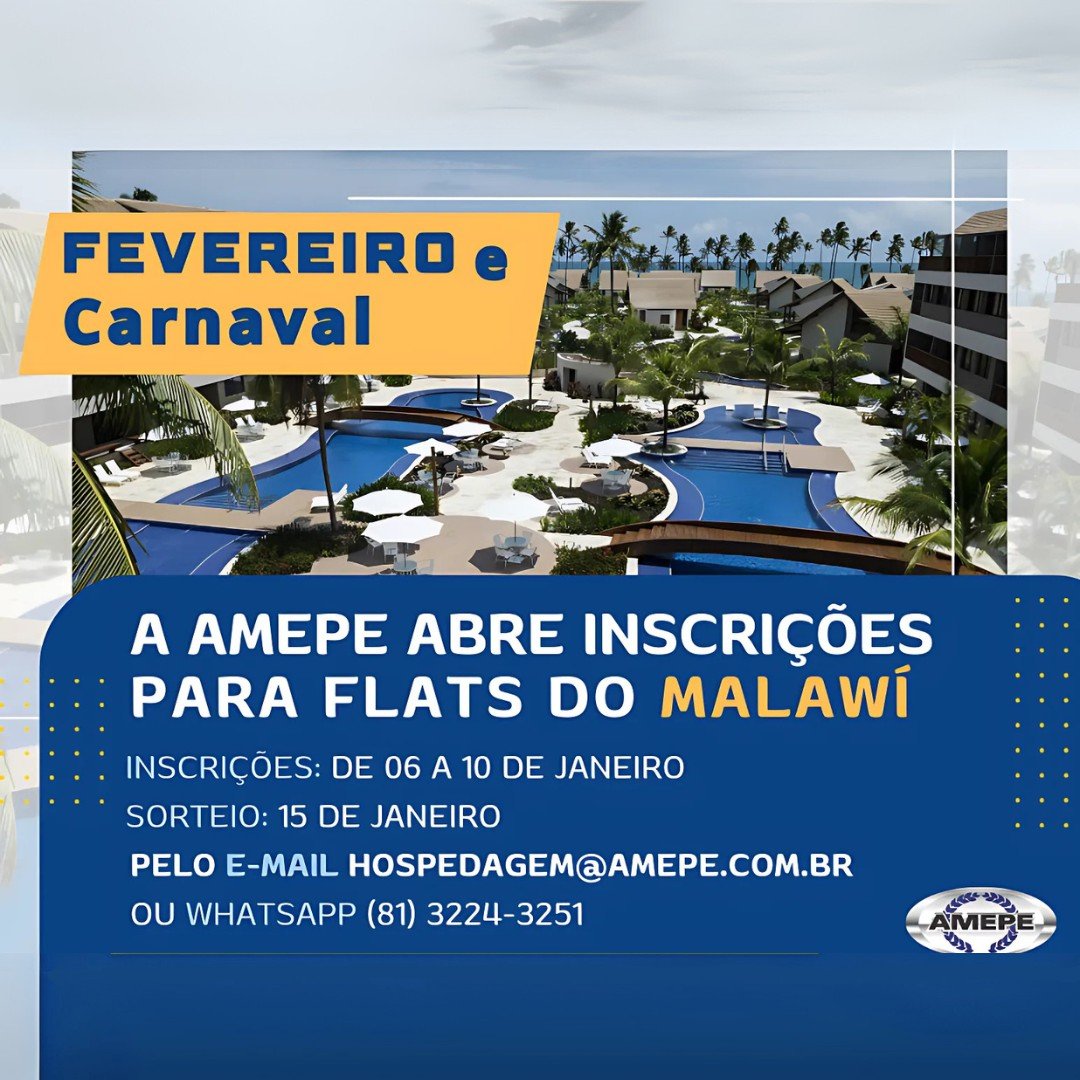 Imagem de capa - Inscrições para hospedagem em Muro Alto em FEVEREIRO e durante o CARNAVAL começam nesta segunda-feira (6)