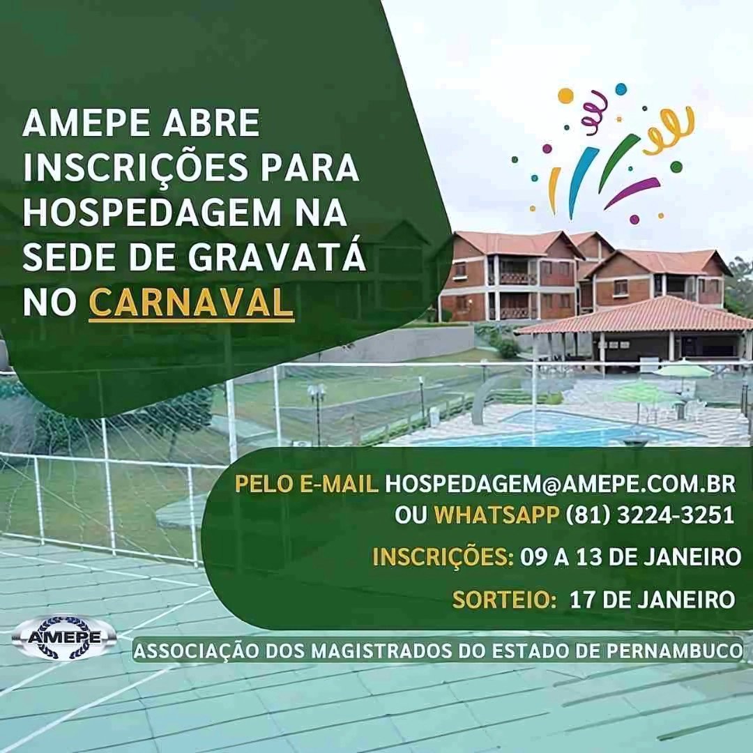 imagem de capa - Inscrições para hospedagem em Gravatá durante o Carnaval começam nesta quarta
