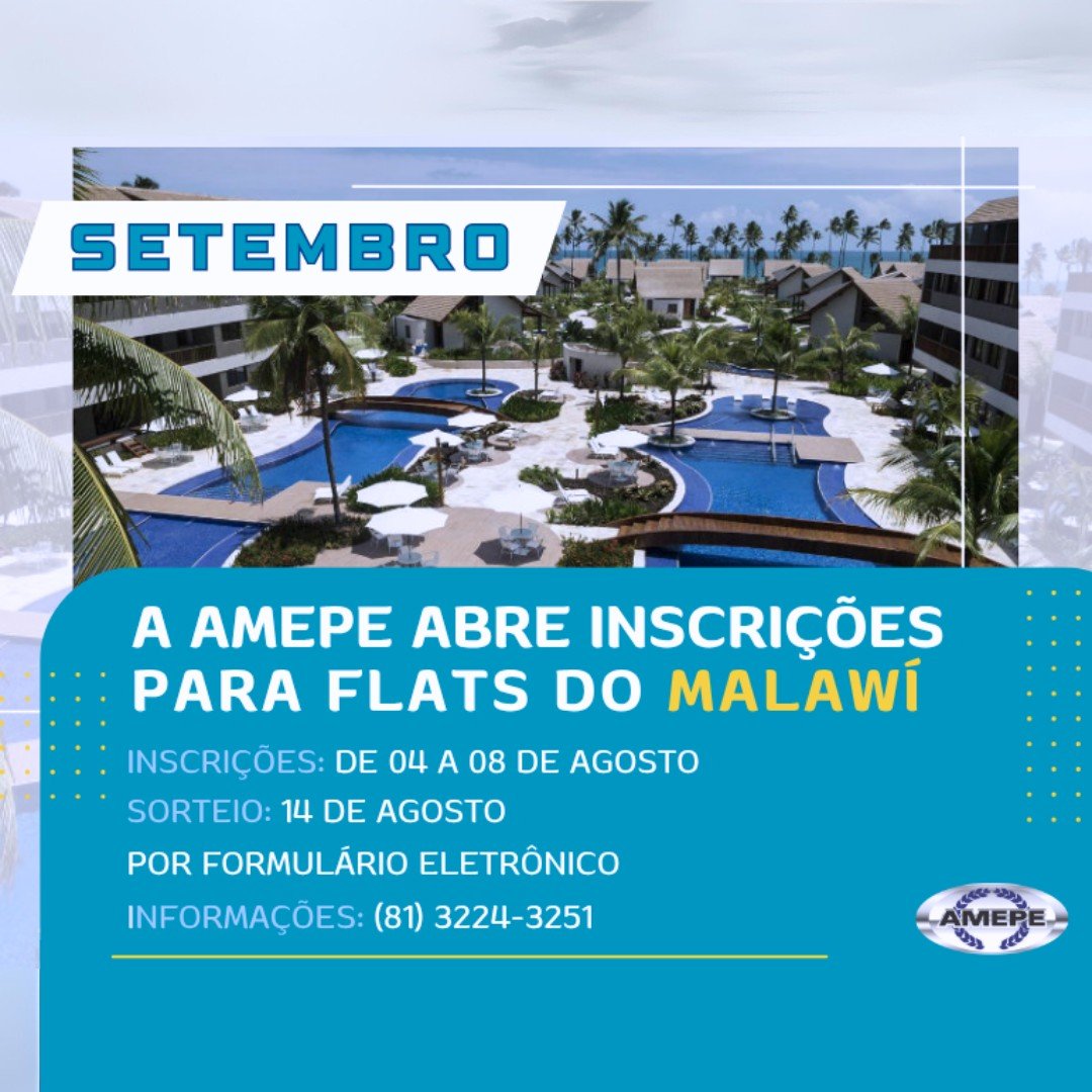 Imagem de capa - Começam nesta segunda-feira (4) as inscrições para hospedagem nos flats de Muro Alto em SETEMBRO