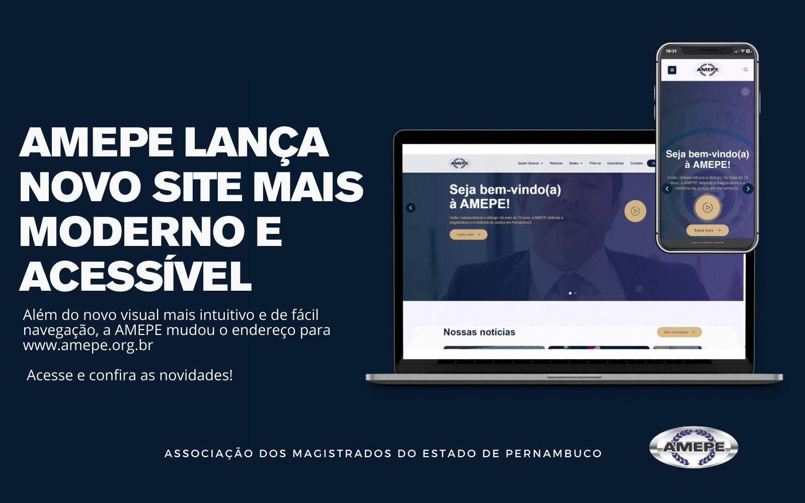 Imagem de Capa - Saiba mais sobre o novo site AMEPE, lançado nesta segunda-feira (29)