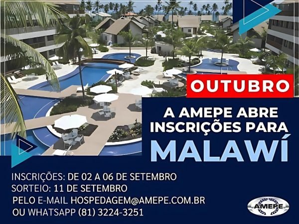 imagem de capa - Inscrições para hospedagem em Muro Alto no mês de OUTUBRO começam nesta segunda-feira (2)